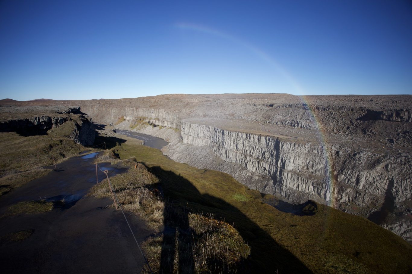 Nördlich vom Wasserfall hat die Jökulsá eine tiefe Schlucht gegraben