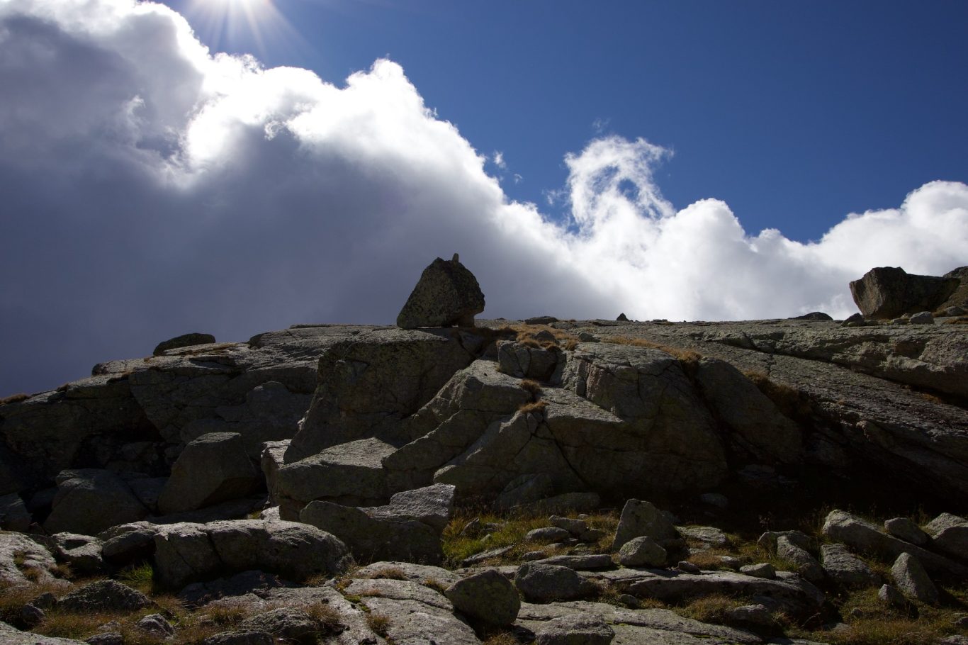 Steinformation unterhalb vom Langjoch