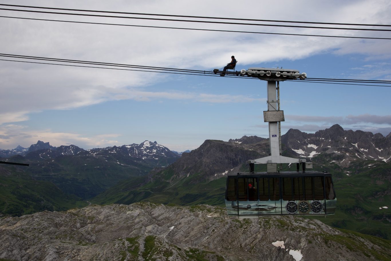 Wartungsarbeiten an der Rüfikopfbahn