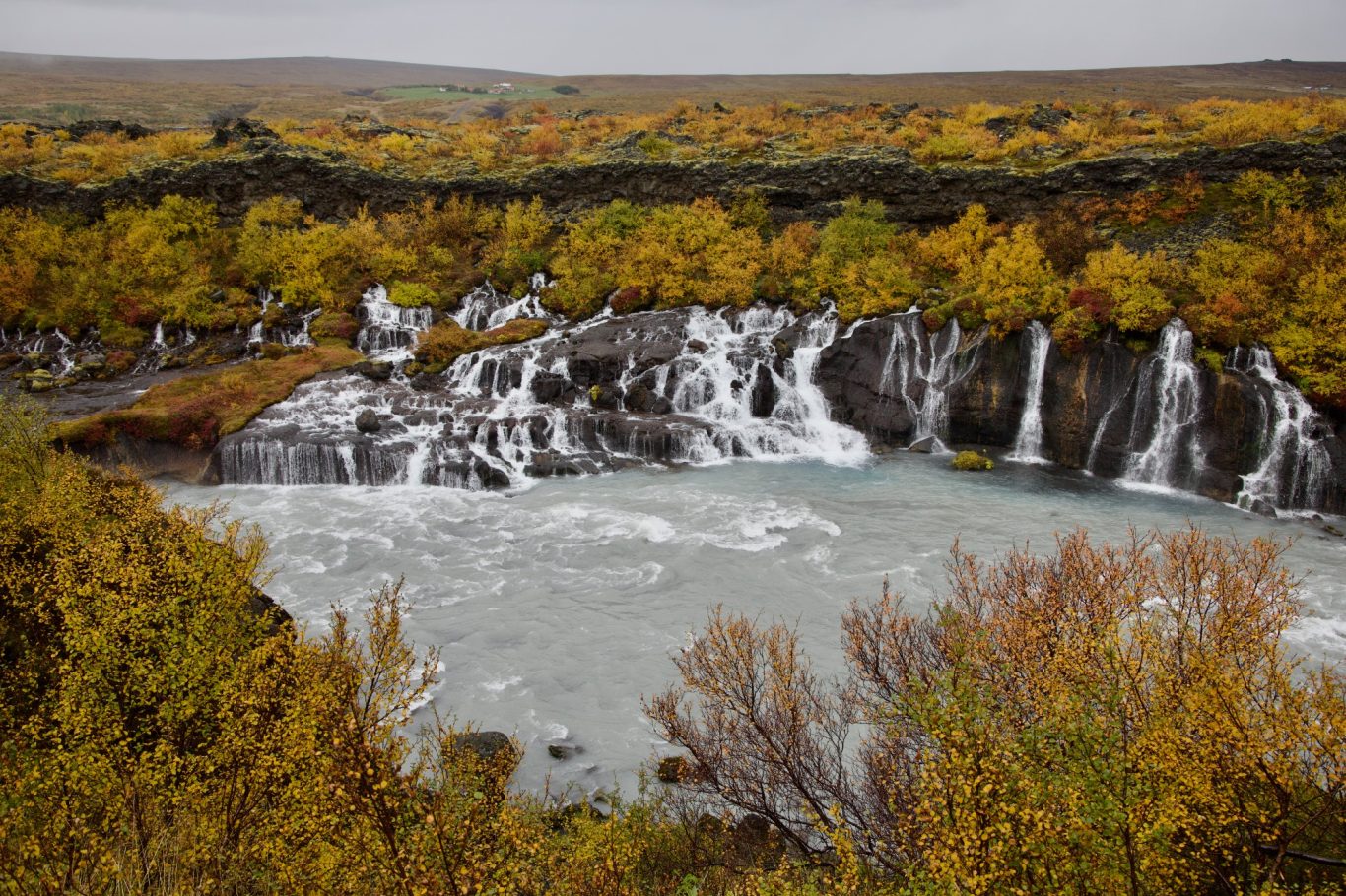 Unzählige kleine Wasserfälle scheinen direkt aus der Lava zu stürzen...